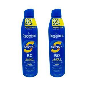 Coppertone Sport SPF 50 4-in-1 Performance Sunscreen Spray - 2 Ct - Value Size